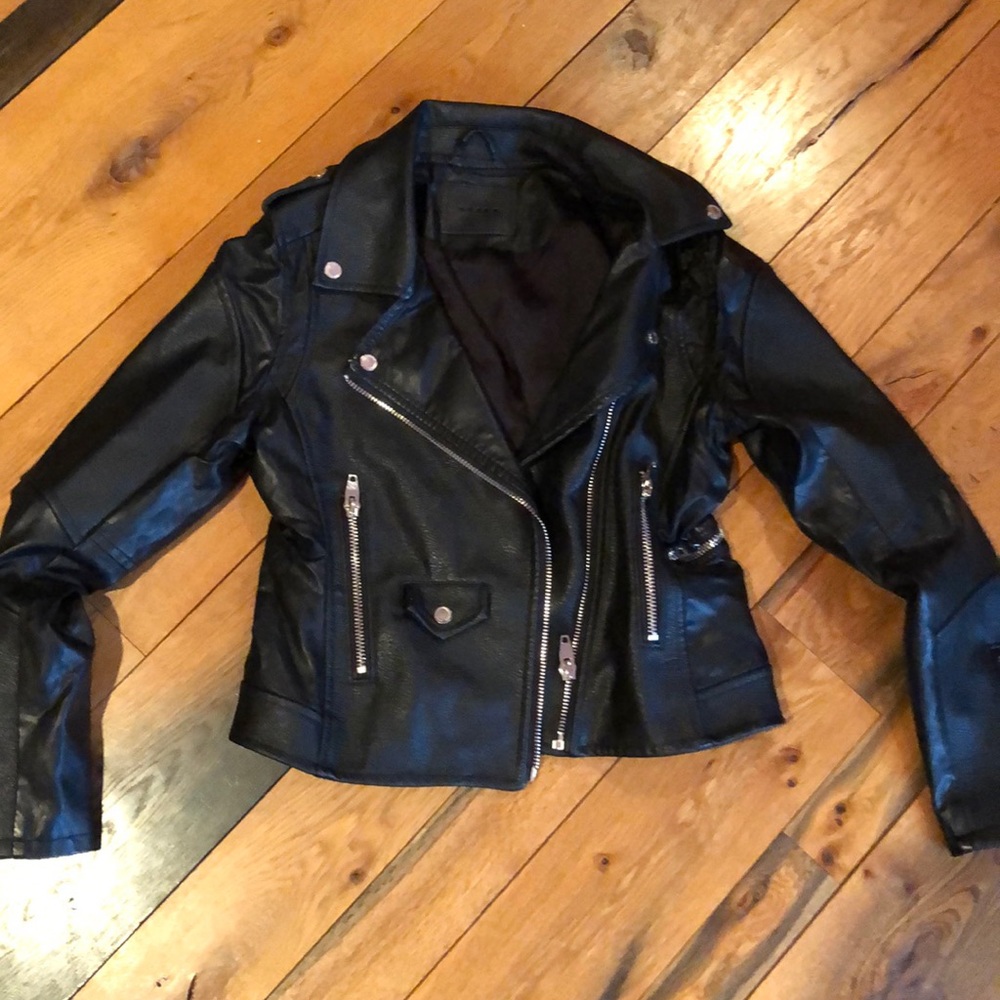 Faux leather moto jacket
